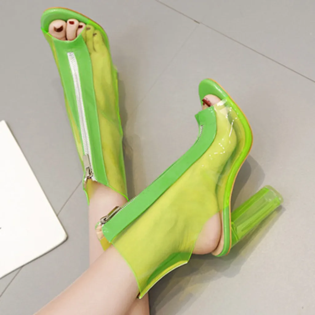 SAGACE/Новые модные женские простые пикантные прозрачные туфли на высоком каблуке; классические сандалии на молнии; Zapatos de mujerJ6