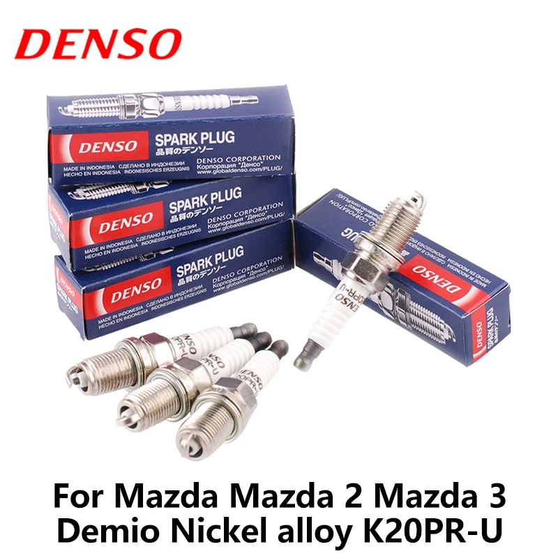 

4pieces/set DENSO Car Spark Plug For Mazda Mazda 2 Mazda 3 Demio Nickel alloy K20PR-U