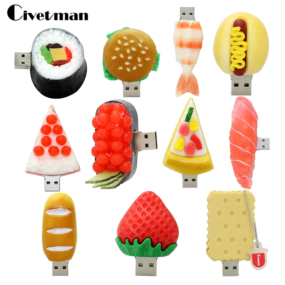 Pendrive Cartoon Korean Sushi Hamburger Food USB Flash Drive Pen Drive 4GB 8GB 16GB 32GB 64GB USB 2.0 Flash Memory Stick Gifts Pendrive Cartoon Korean Sushi Hamburger Food USB Flash Drive Pen Drive 4GB 8GB 16GB 32GB 64GB USB 2.0 Flash Memory Stick Gifts