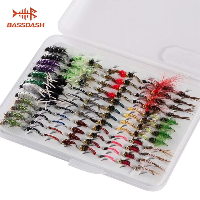 Bassdash Fly Fishing Flies Kit Fly Assortment with Fly Box, Total 96 Piece  in 24 Different Style - AliExpress