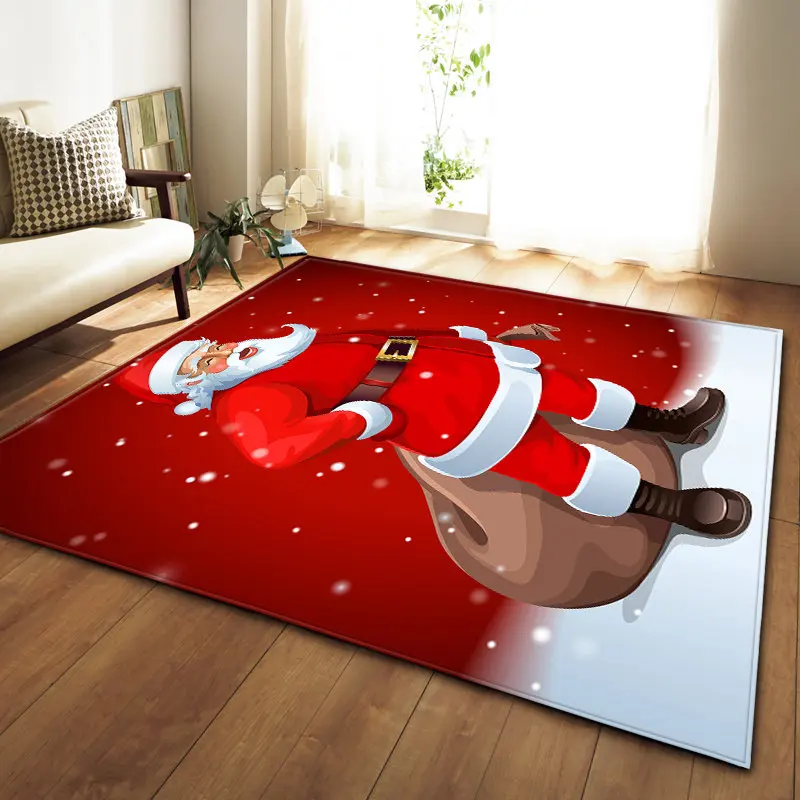 Рождественские декоративные коврики 3D Санта Клаус ковры для детской комнаты игровой коврик фланелевый пены памяти ковер для гостиной