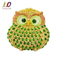 Tier braccialini Eule frauen taschen pochette handmade prom Kupplung abendtaschen Luxus partei taschen kristall kupplung taschen SC020