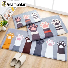 Фланелевый Коврик для двери в виде кошачьей лапы, коврик для дома и ванной, противоскользящий ковер в скандинавском стиле для гостиной, домашний Текстильный коврик, tapete para BD12B