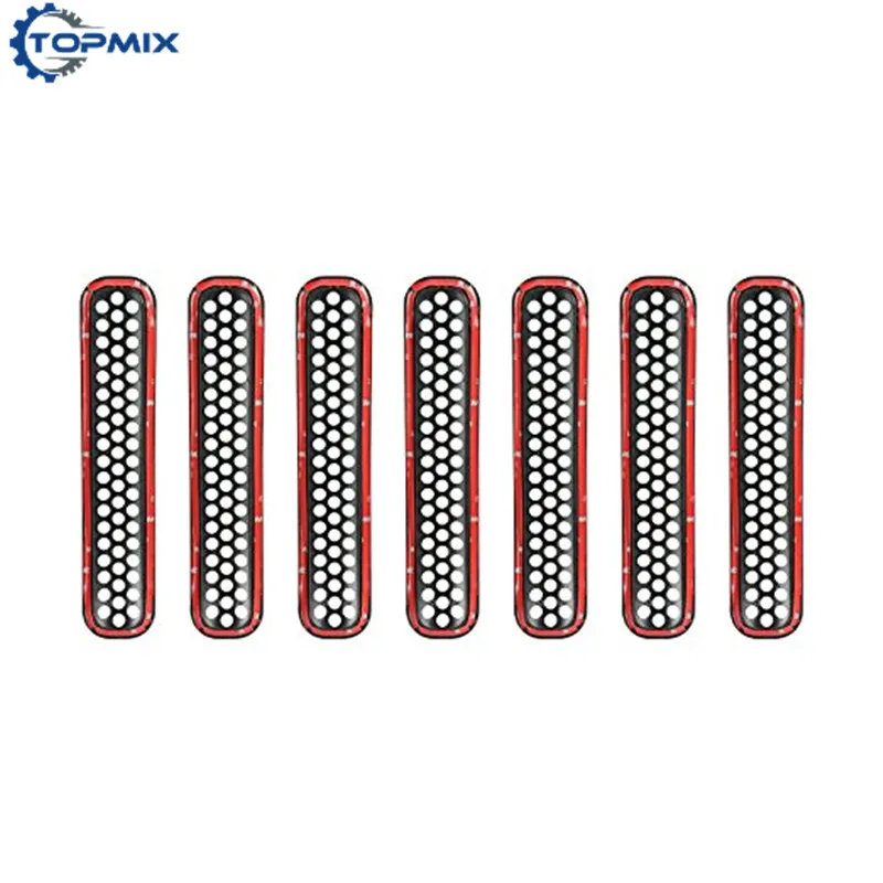 JP-GM7PCS-Bla Black Front Grill Mesh For Jeep 14