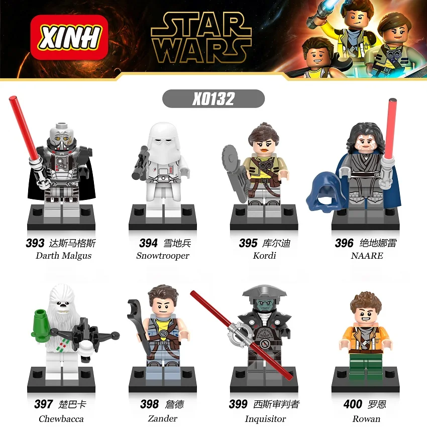 

Super Heores Satr Wars Snowtrooper Chewbacca Inquisitor Rowan NAARE Kordi Darth Malgus Zander Bricks Children Gift Toys X0132