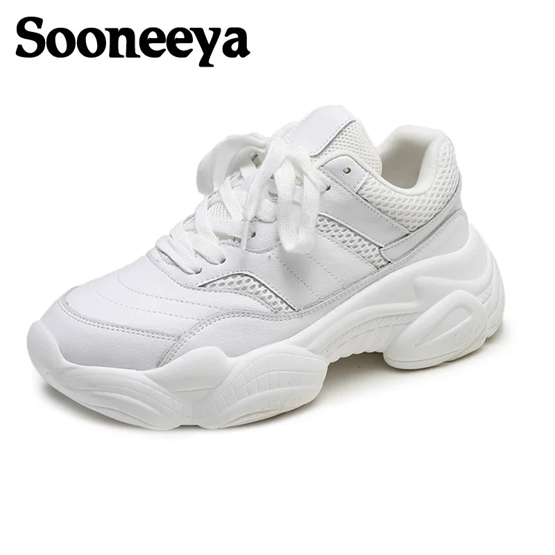 

Sooneeya Breathable White Women Running Shoes Height Increasing Woman Sneakers Beige High Quality Lady Sneakers Zapatillas Mujer