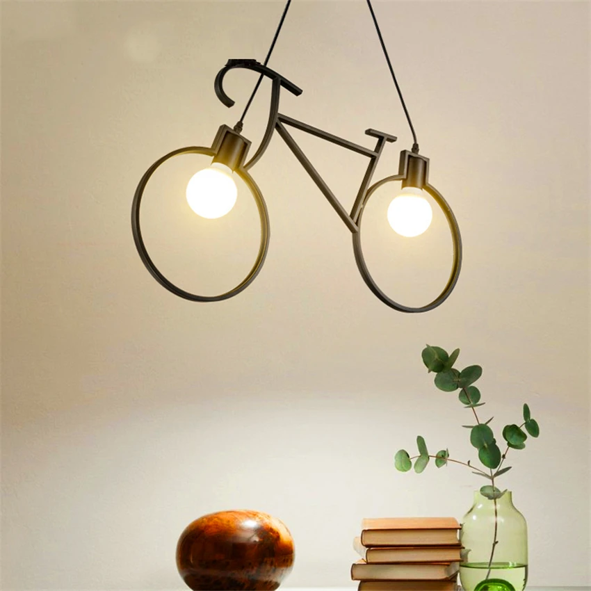 

Vintage Bikes LED Pendant Light Lighting Living Dining Room Iron Luminaire Industrial Pendant Lamp Loft Interio Decor Suspension