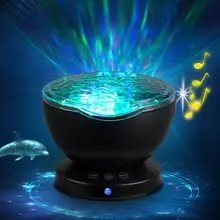 HobbyLane Multifunction Magical Ocean Wave Projector Atmosphere Projection Lamp with Built-in Music Speaker for Kids Adults
