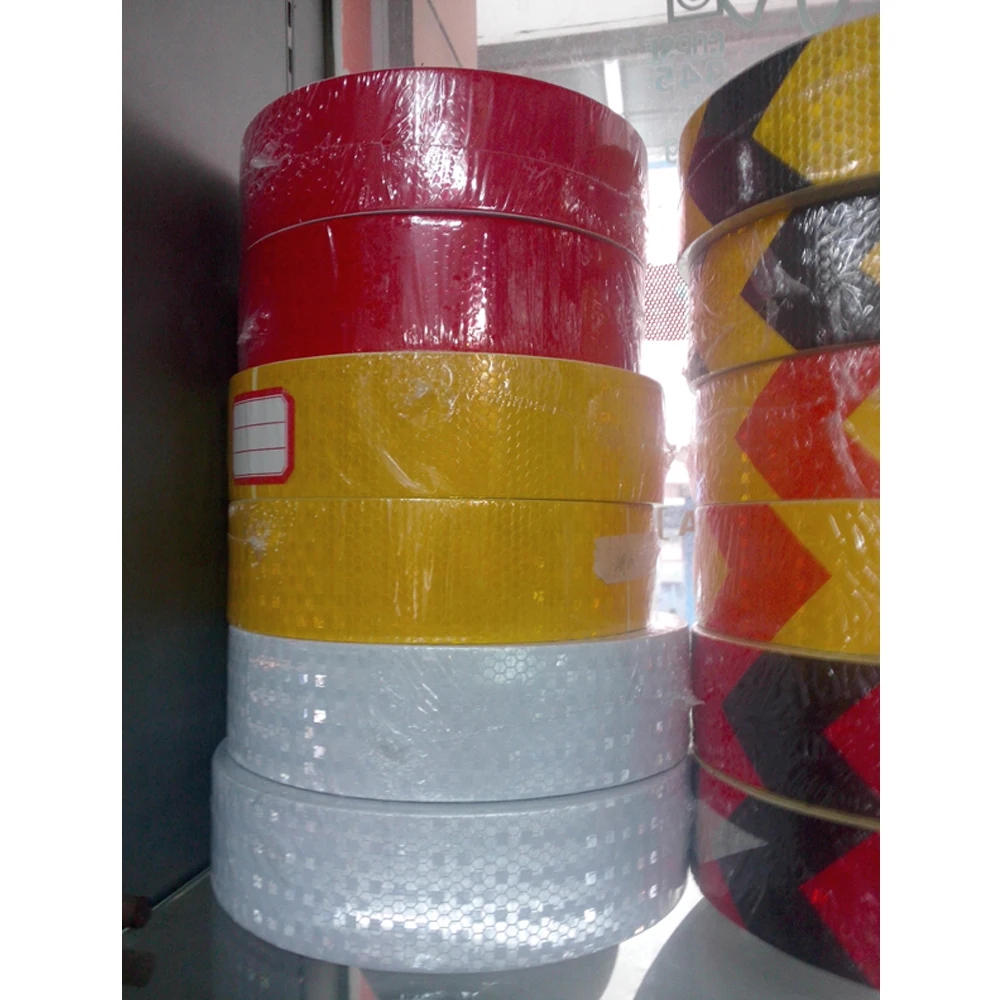ZATOOTO(6 рулонов/партия) Glisten решетка светоотражающая лента, увеличивающая видимость желтый красный белый клейкий лента, с предупреждением об опасности 50 м/рулон