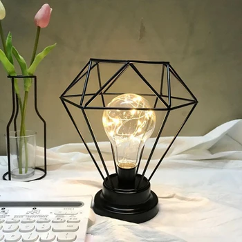 

Retro Iron Battery/USB Table Lamp Vintage Night Lights for Baby Kids Bedroom Coffee Wedding Table Lamps Home Desk Light Decorate