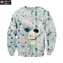 2017 New Halloween Skeleton Girl Pink Plum Sweater Women Exercise Beast Beat Sports Warm Breathable Basketball Running Sweater