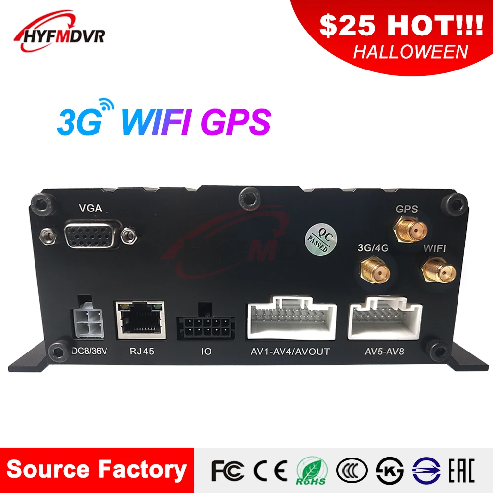 Audio and video 6 channel SD card + hard disk remote monitoring host 3G GPS  WIFI Mobile DVR truck  taxi  bus  fire truck - AliExpress