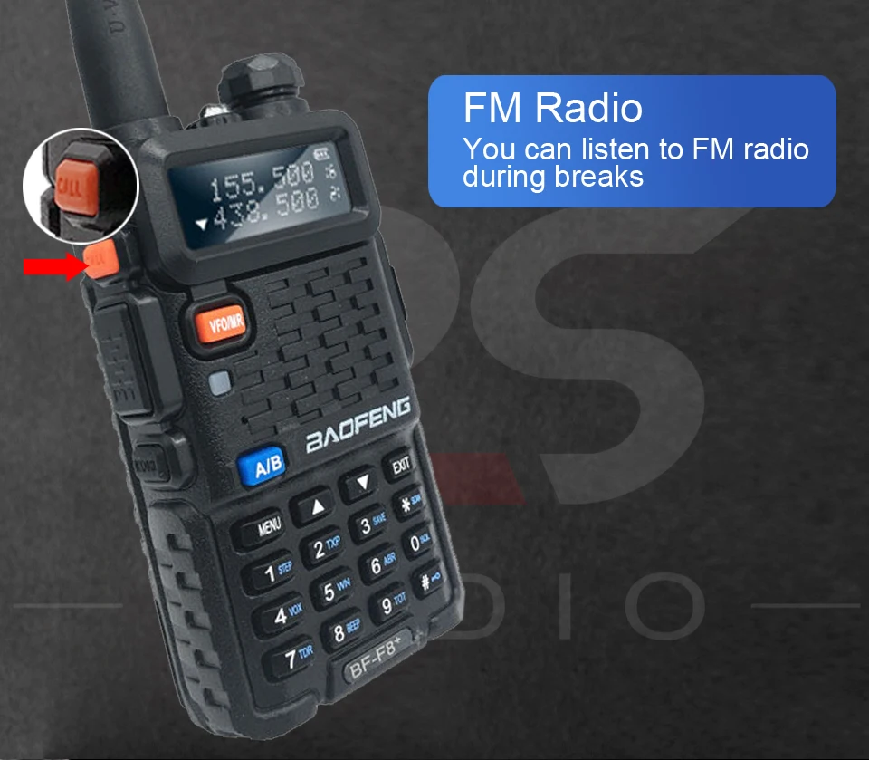 Talkie com Fone de Ouvido Estação de Rádio Baofeng Além Disso Uhf - 10 km Vhf Walkie Ptt Handheld Portátil Hotel cb Carro Amador hf 2pcs Bf-f8 3 High Quality Telefonia e Comunicação