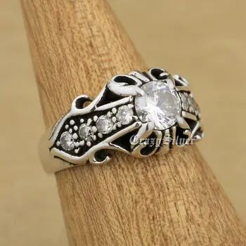 

925 Sterling Silver White CZ Stones Fashion Wedding Ring 9Q027 US Size 8.5