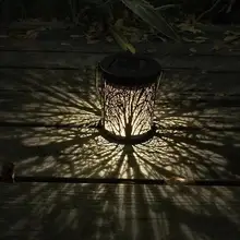 1,2 в солнечное освещение для наружного использования питание светодиодная Подвесная лампа садовая газон металлические украшения из ротанга лампа теплый белый Солнечный садовый свет