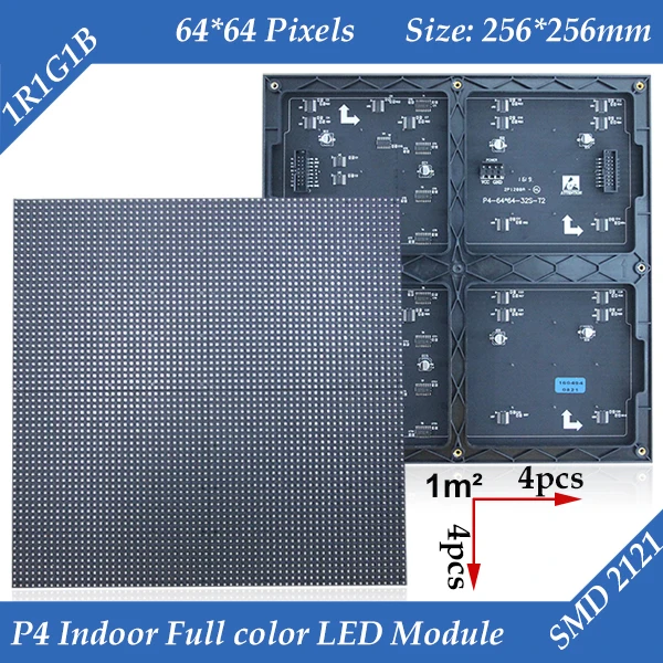 Оптовая продажа 30 шт./лот 256*256 мм 64*64 пикселей 1/32 сканирования в помещении 3in1 SMD полноцветного P4 светодио дный экран модуль