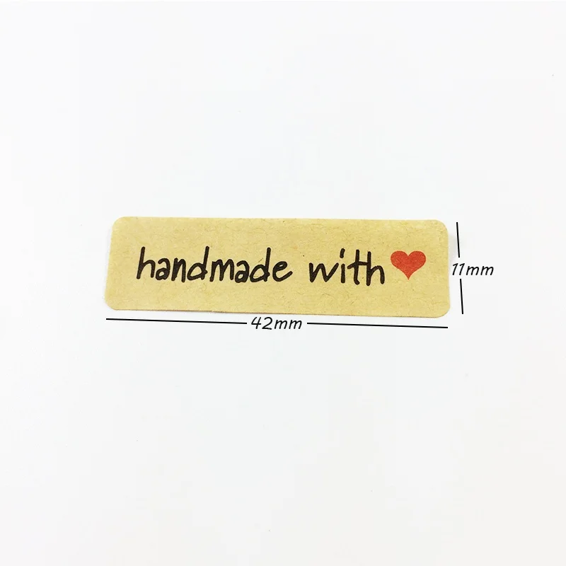 100 шт./лот "Hand made with heart" крафт-бумага Уплотнительная наклейка s для изделий ручной работы Diy хлебобулочная упаковка маркировочная клейкая этикетка