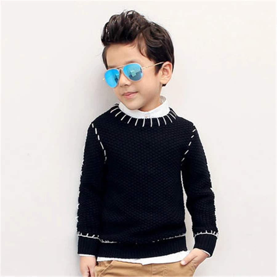 Children Sweater Girls With Long Sleeves Clothing Fashion Black Acrylic