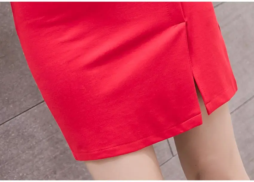 SEXMKL Плюс Размер Женская Черная мини юбка модные красные юбки с высокой талией корейский деловой пикантный женский короткая юбка карандаш Jupe Femme