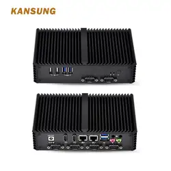 KANSUNG Celeron 3215U Процессор 6 COM RS232/RS485 дешевый безвентиляторный мини ПК 2 Lan 2 HD 6 USB промышленный одноплатный x86 мини компьютер