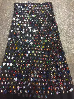 

French Tulle Lace Fabric with sequins on sale Embroidered Nigerian Lace Fabric cici-72004 for party dress