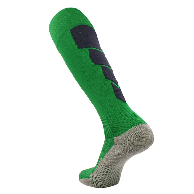 1 пара, профессиональные футбольные гетры, носки для мальчиков, спортивные, прочные, баскетбольные, плотные, дышащие, велосипедные носки - Цвет: Зеленый