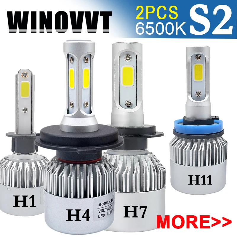 

H4 LED H7 H1 H11 H8 H9 H3 9005 HB3 9006 HB4 881 H27 LED Car Headlight Bulb 72W 8000lm Auto Headlamp Fog Light 6500k 12V 2Pcs