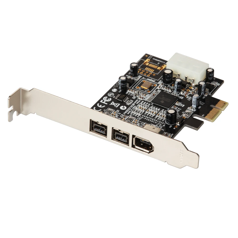 HonesThing PCI Express Combo 2x 1394b + 1x 1394a Ports Firewire PCIe Controller Card [TI XIO2213B] Support Low Profile Bracket 3