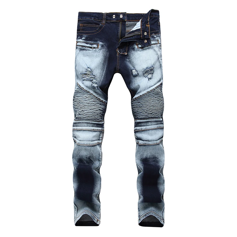 ABOORUN Hi Street, мужские байкерские джинсы, рваные джинсы со снежинками, брендовые Дизайнерские мужские джинсы в стиле хип-хоп, уличная одежда, x1463 - Цвет: style2