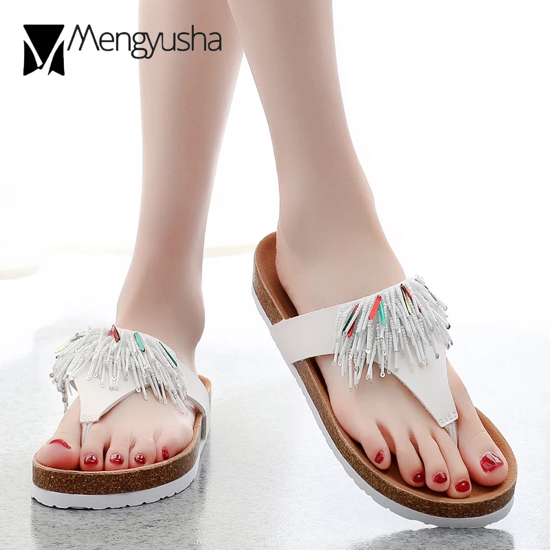 fringe flip flops