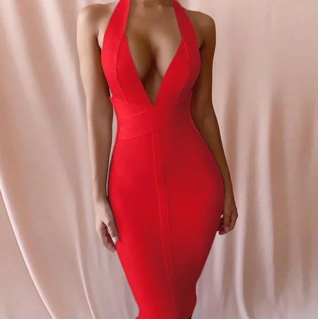 Free Shipping High Quality White V-neck Backless Bodycon Rayon Bandage Dress Club Party Dress Free Shipping High Quality White V-neck Backless Bodycon Rayon Bandage Dress Club Party Dress