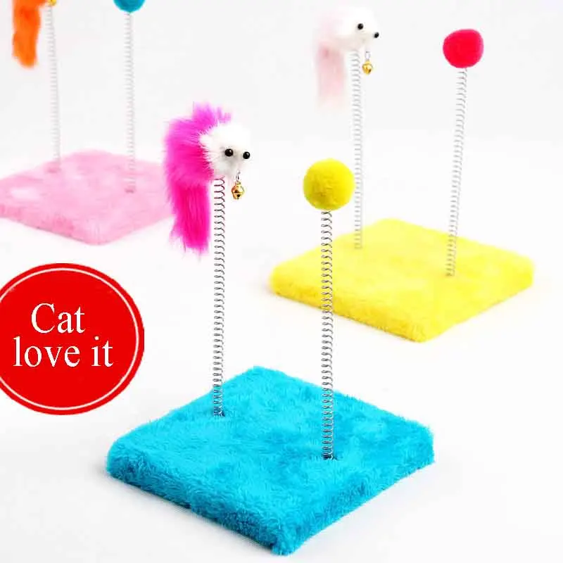 Fleece cat kitten climbing frames cat scratch board post mouse feather