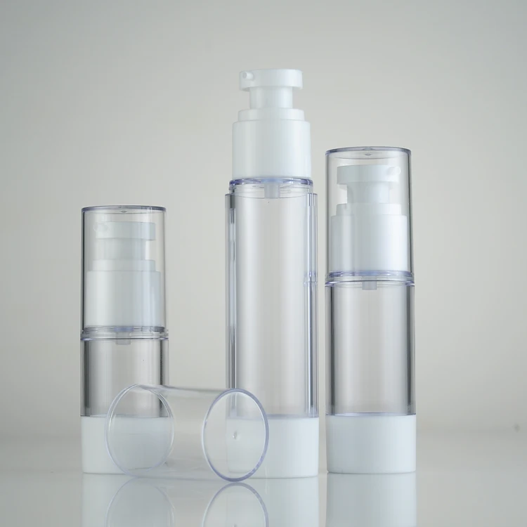 

1pcs 15ml 30ml 50ml 80ml 100ml Transparent Essence Pump Bottle Plastic Airless Bottles For Lotion Shampoo Cosmetic Container