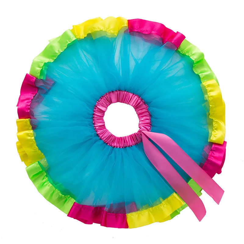 Rainbow Dress Children Girls Clothes Tutu Dresses for Kids Party Colorful Tulle Child Halloween Christmas Costume Acting Dancing (1)