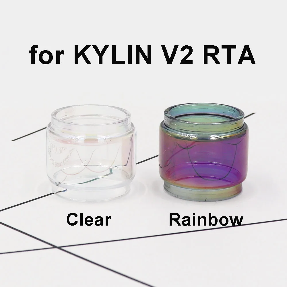 

2/3PCS Replacement Rainbow Clear Transparent fatboy glass tube Replacement for VandyVape Kylin V2 RTA Bubble 5ML