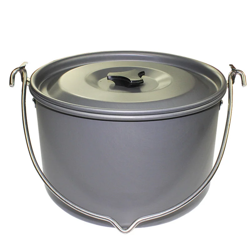 Aluminum Alloy Outdoor Camping Tableware Hold Boiling Water Picnic Barbecue Pot 6 8 Person