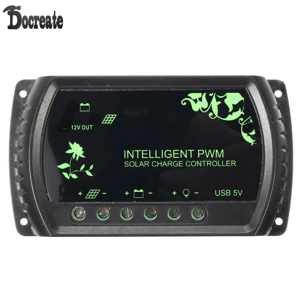 

HES-W10A 12V 10A Auto PWM USB Solar Panel Battery Regulator Charge Controller LED