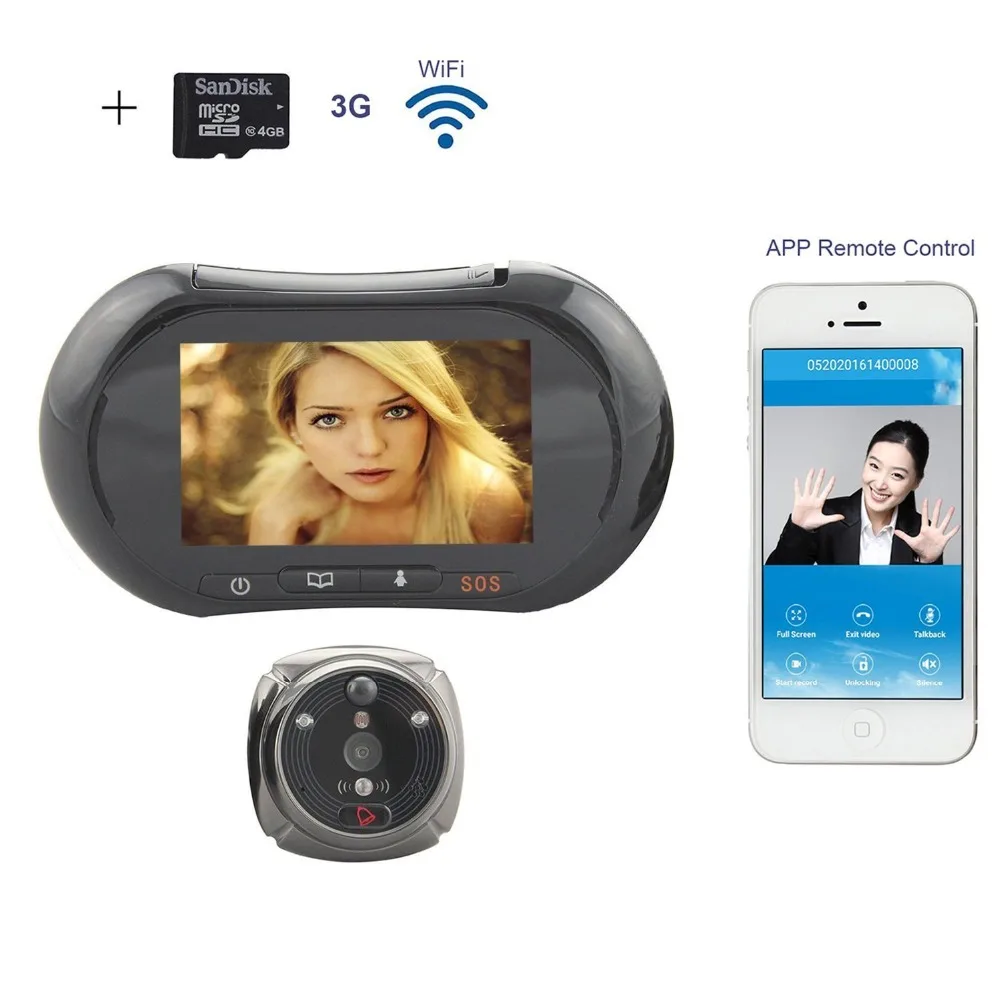 WiFi Digital Peephole Door Viewer - Willful 3.7\ LCD Touch Screen Front Door Peephole Camera Wifi Doorbell with Intercom Black WiFi Digital Peephole Door Viewer - Willful 3.7\ LCD Touch Screen Front Door Peephole Camera Wifi Doorbell with Intercom Black