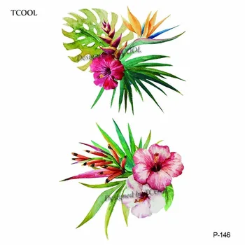 

HXMAN Flower Waterproof Temporary Tattoo Sticker Fashion Women Men Arm Fake Body Art 9.8X6cm Kids Adult Hand Tattoos P-146