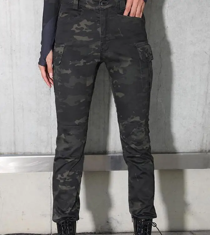 Женские военные брюки, камуфляжные длинные штаны, армейские штаны, универсальные черные брюки - Цвет: Черный