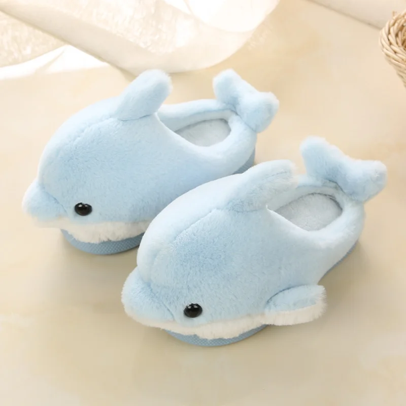 

Autumn/winter Children Girls Home Slippers Shoes Cute Dolphin Kids Cotton Slippers Non-slip Boys Indoor Warm Shoes Fashion