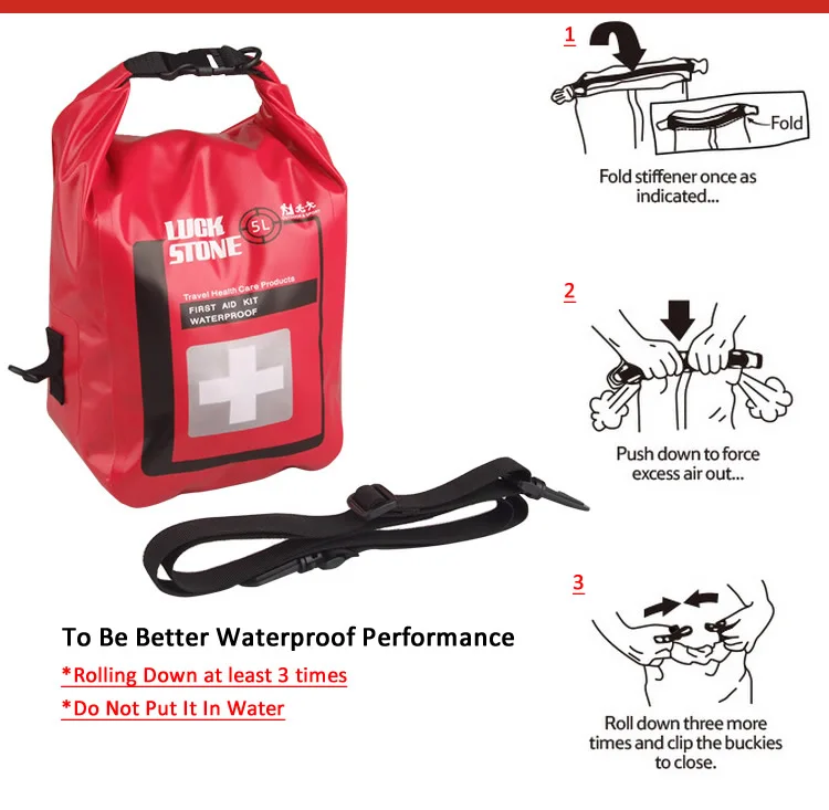 Новая портативная 5L водонепроницаемая сумка для первой помощи с плечевым ремнем для выживания на открытом воздухе, Аварийные наборы для походов, походов, рыбалки