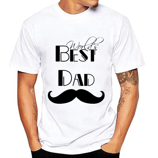 

Asian Size Printing Best Dad Ever T-shirt Summer O-Neck Short Sleeve Papa Fathers Day Gift Tshirt For Men
