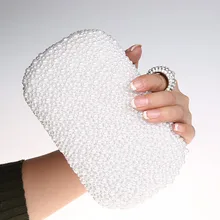 Neue Frauen Abendtasche Perle Knucklebox Frauen Geldbörsen und Handtaschen Kupplung für Party Hochzeit
