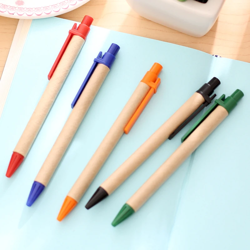 US $109.56 500pcslot promotional paper ball pen ECO pen FREE SHIPPING Plastic Clip Eco Ball Paper Pen