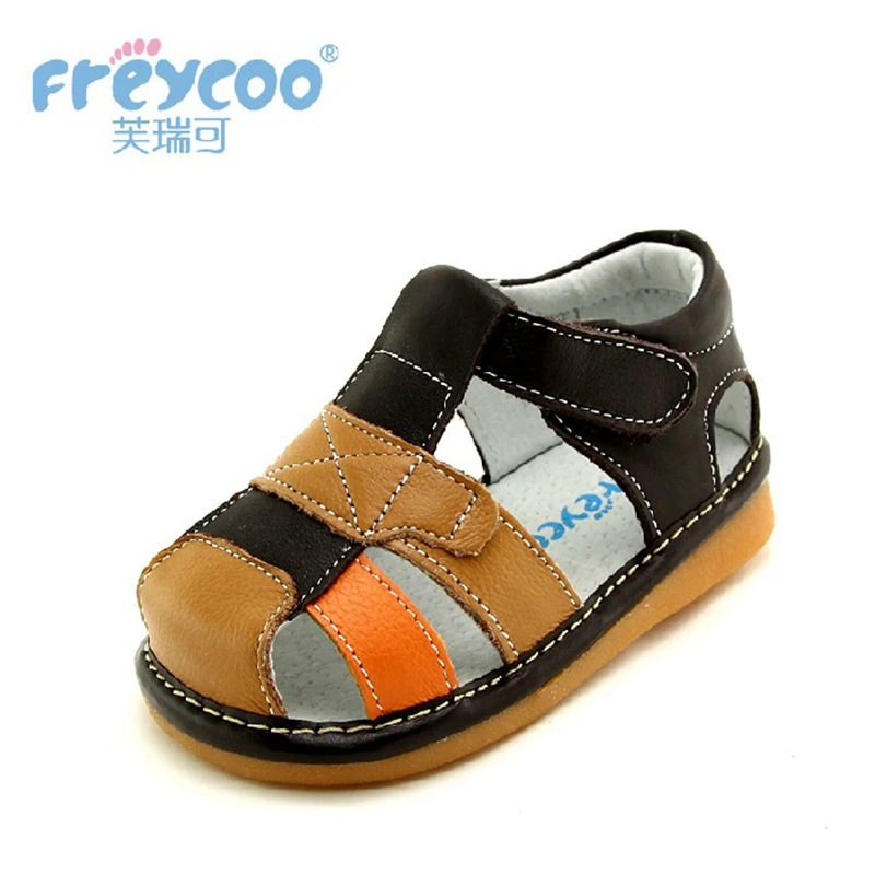 

Freycoo 2018 New Spring Summer Kids Shoes Baby Sandals Boys Sandals Children High Quality Walk With Sound Called Shoes 6171