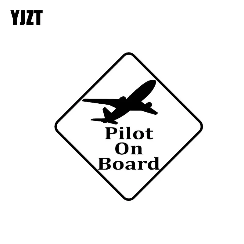 

YJZT 10.5CM*10.5CM Pilot On Board Safety Sign Car Vinyl Decal Sticker Black/Silver C10-00588