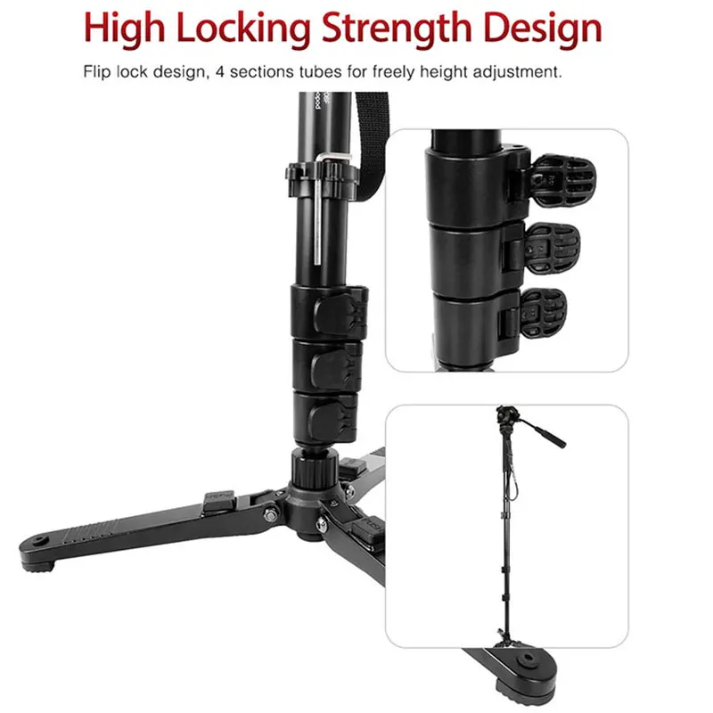  Kingjoy MP208F Set Professional Monopod Set Dslr For All Models Camera Tripod Stand Para Movil Flex