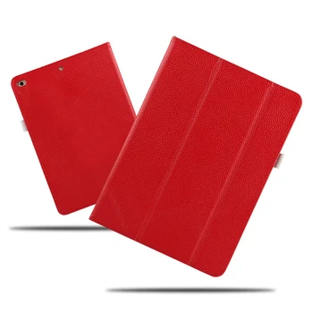 

High Quality Genuine Leather Manget Smart Sleep Stand Cover Real Leather Funda Case For Apple iPad 9.7 2018 2017 Generation