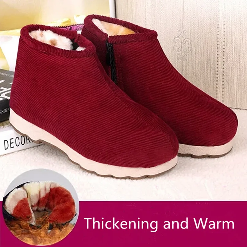 Black La rouge Chaud Chaussures Rouge Burgundy eva Non Pourpre Épais Velours violet eva slip D'hiver Red Casual Coton Hiver Base Noir Noir Appartements Violet eva À eva Femmes Tissu burgundy chocolat Étanche Main CqFqrtxw